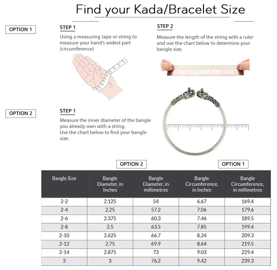 Men's Wrist Kada Size