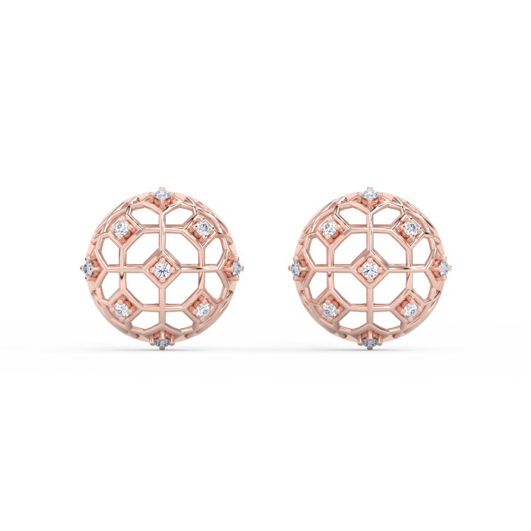 Celestial Web Diamond Studs by Tritiya