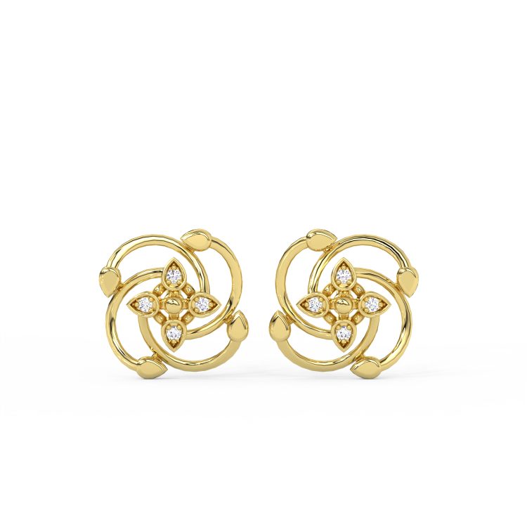 Florévo Diamond Swirl Studs by Tritiya