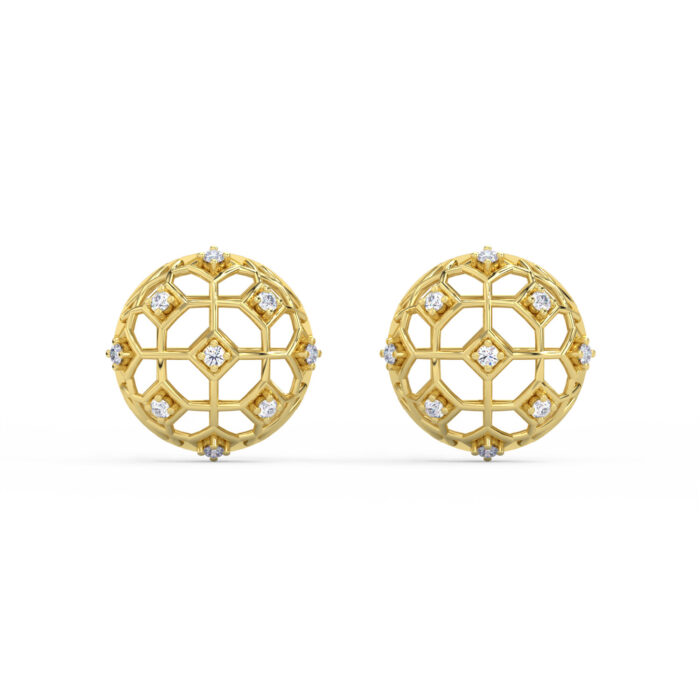AER06150 Celestial Web Diamond Studs by Tritiya