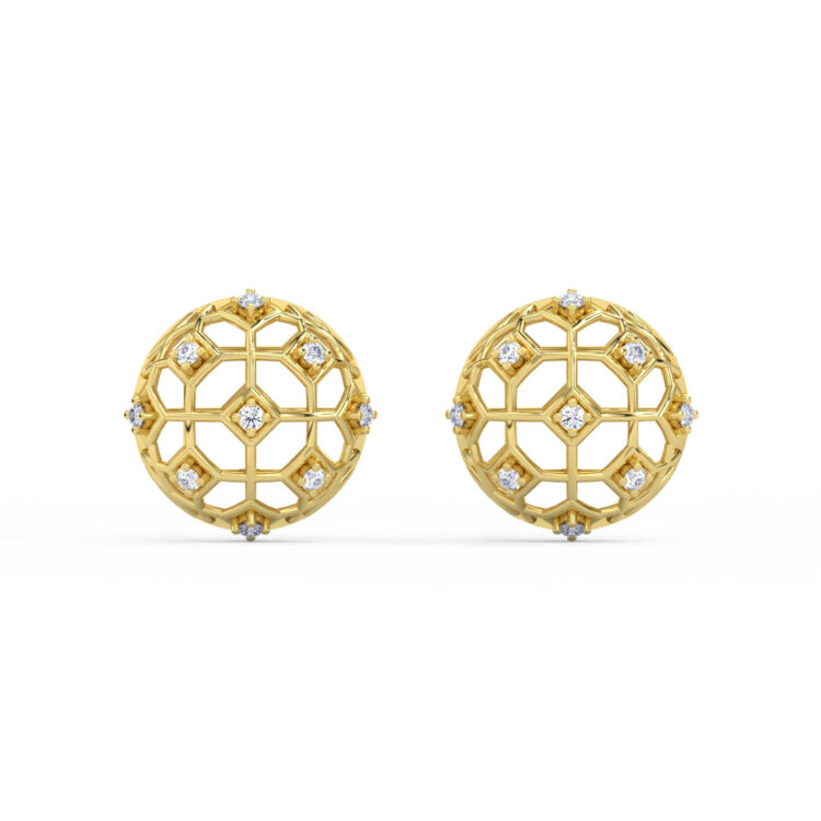 Celestial Web Diamond Studs by Tritiya