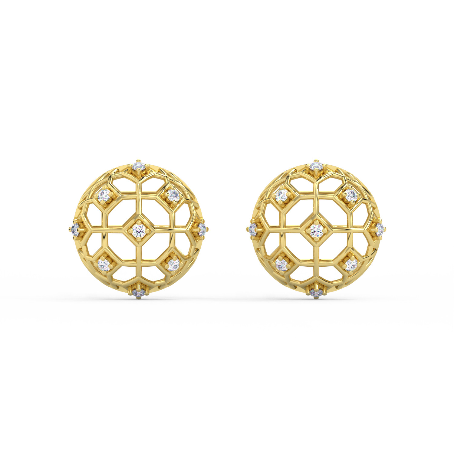 Celestial Web Diamond Studs by Tritiya