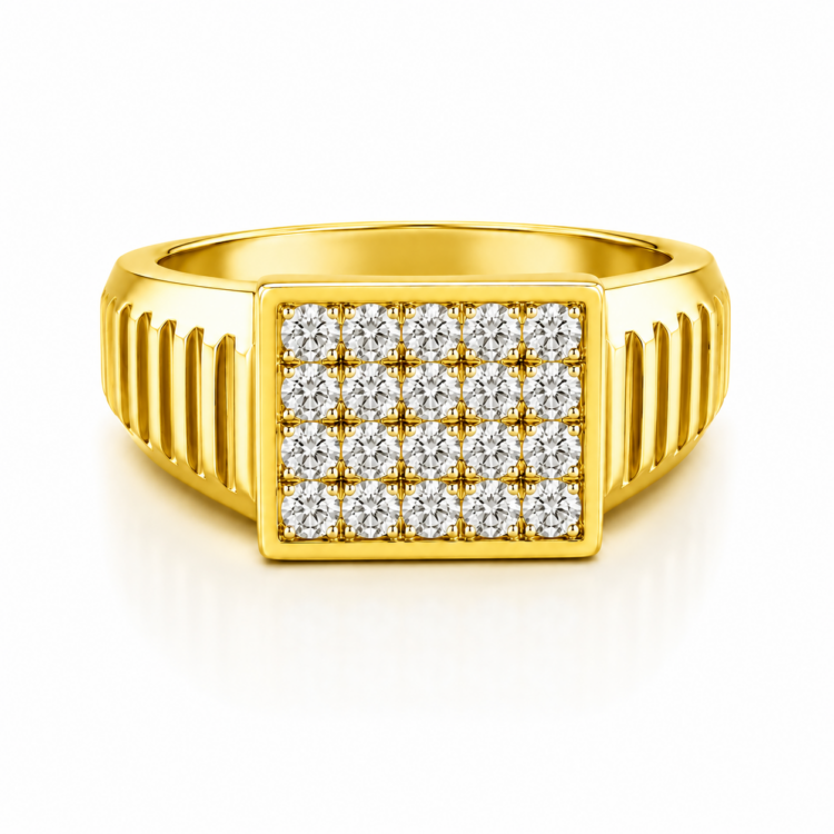 Majestic Grid Diamond Gents Ring