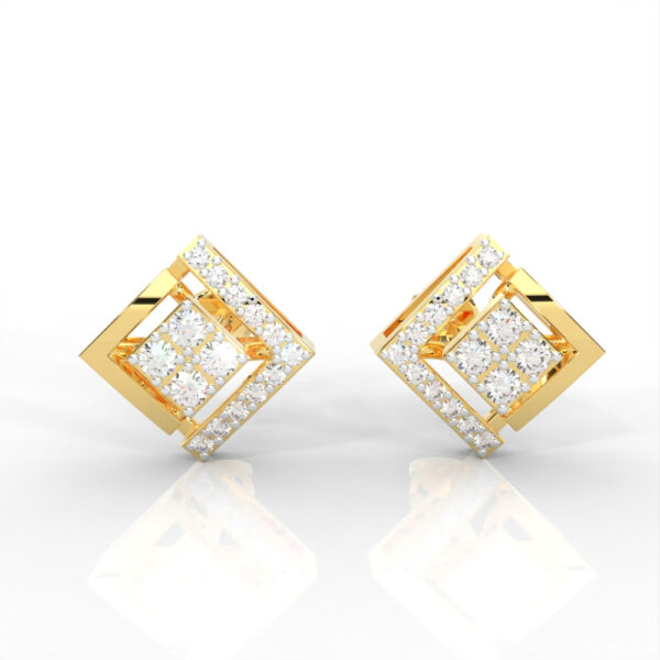 Diamond Radiance Geometric Stud Earrings