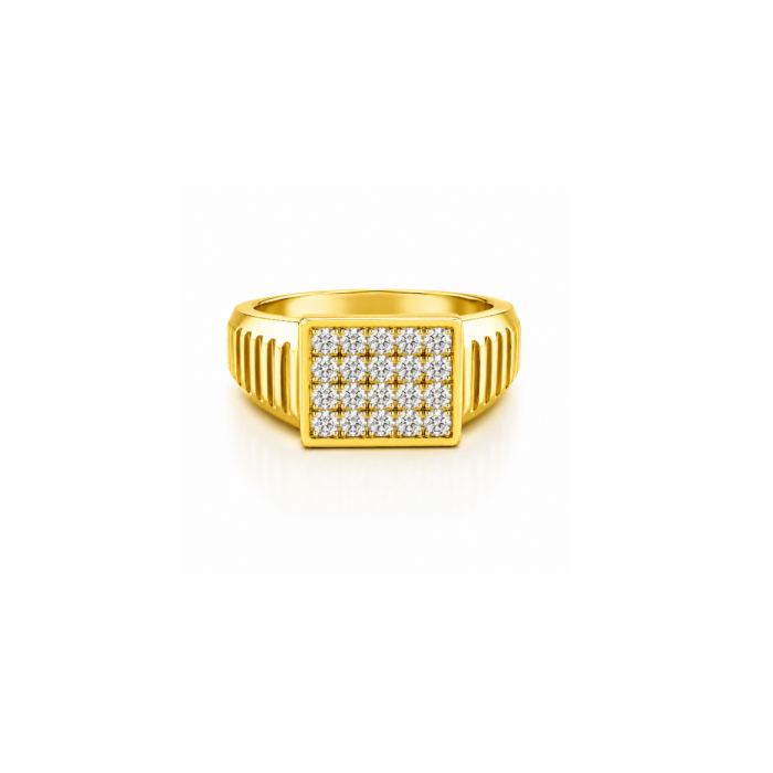 DMR25736 Majestic Grid Diamond Gents Ring