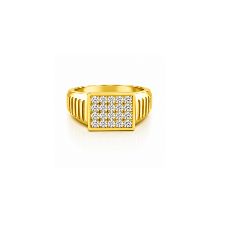 DMR25736 Majestic Grid Diamond Gents Ring