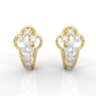 Classic Clover Diamond Hoop Earrings