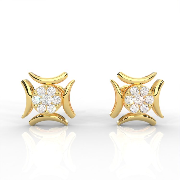 Elysian Bloom Diamond Stud Earrings
