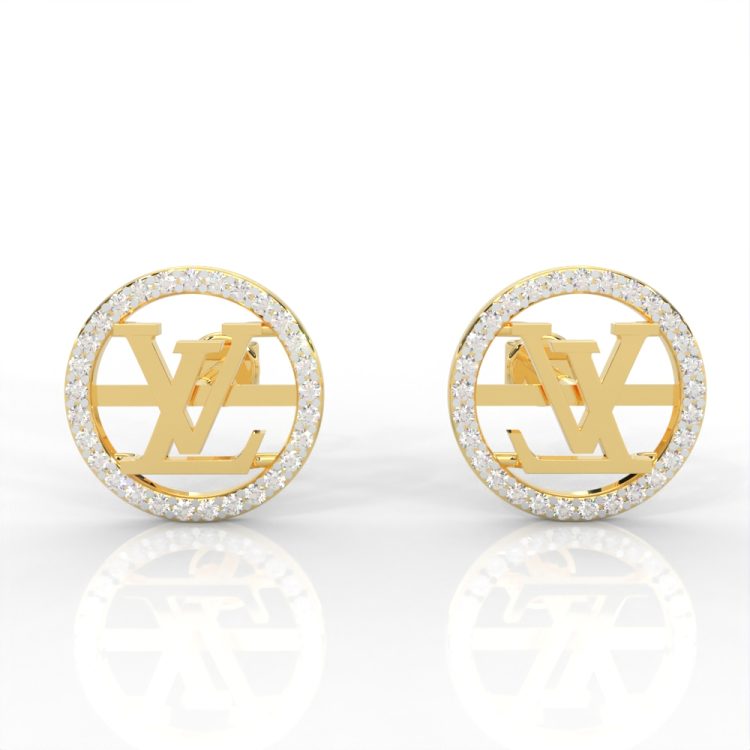 Diamond Luxury Monogram Stud Earrings