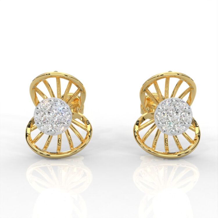 Radiant Yellow Gold Diamond Earrings