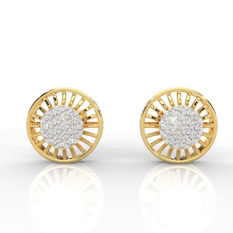 Solar Aura Diamond Studs by Tritiya 