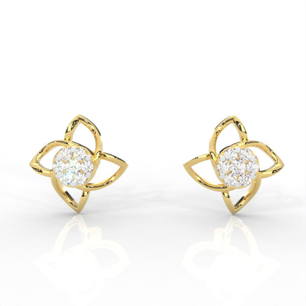 Graceful Diamond Floral Diamond Earrings