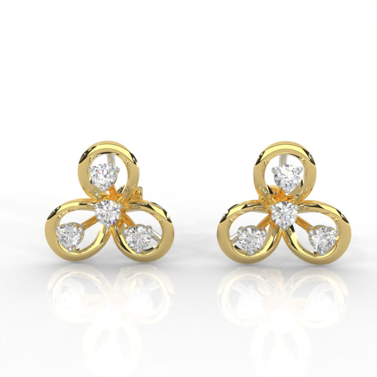 Elegant Floral Diamond Earrings