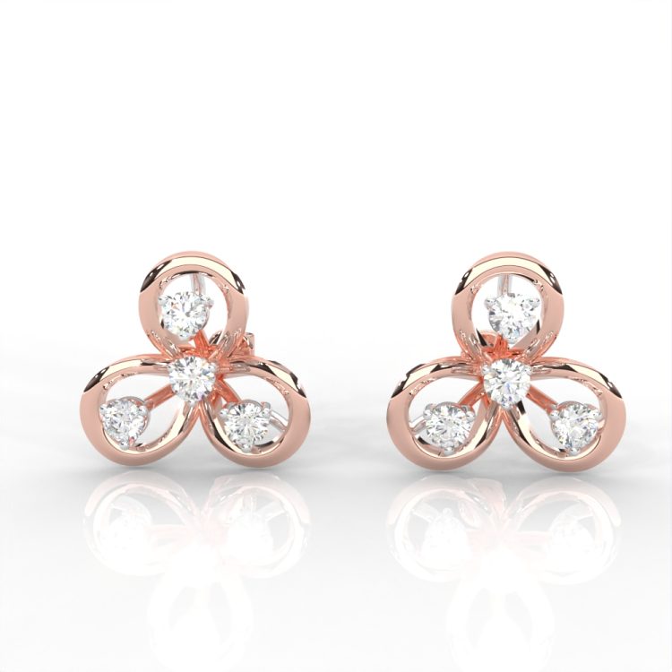 Elegant Floral Diamond Earrings