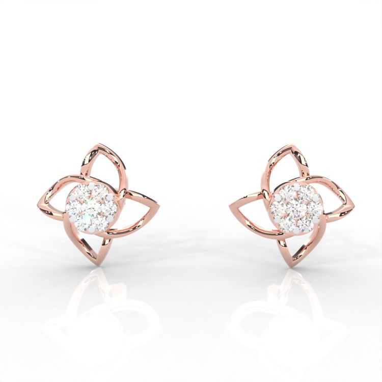 Graceful Diamond Floral Diamond Earrings