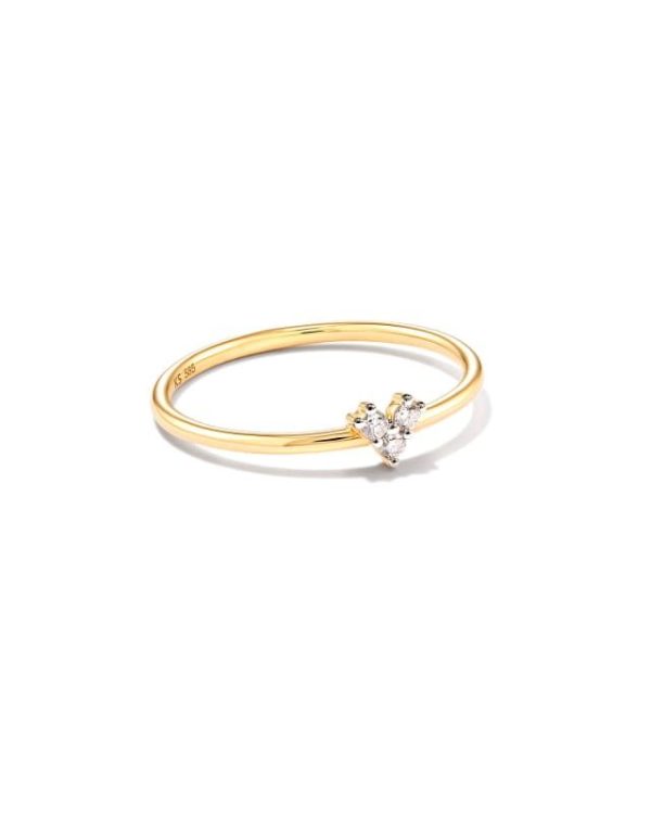 Minimal Diamond Charm Ring