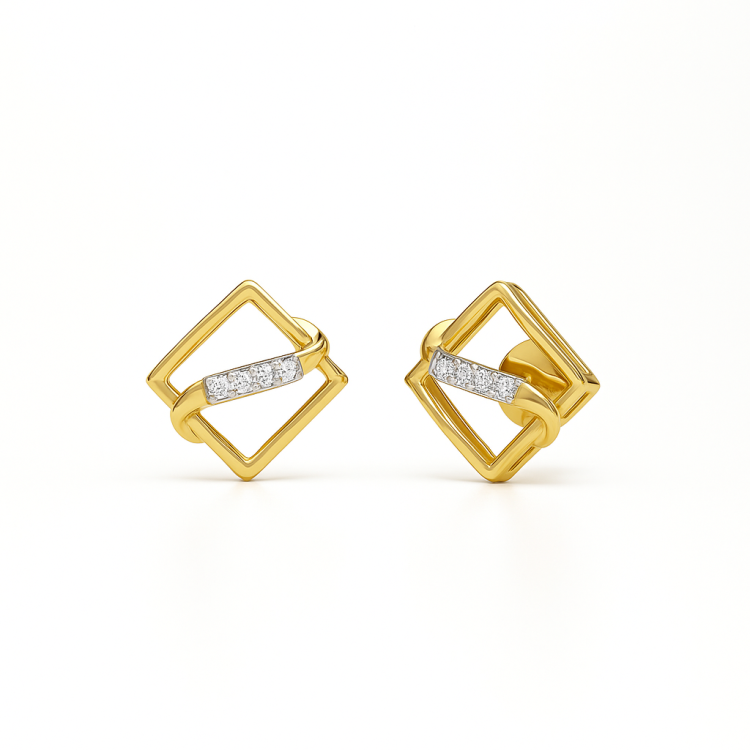 Diora Diamond Link Stud Earrings