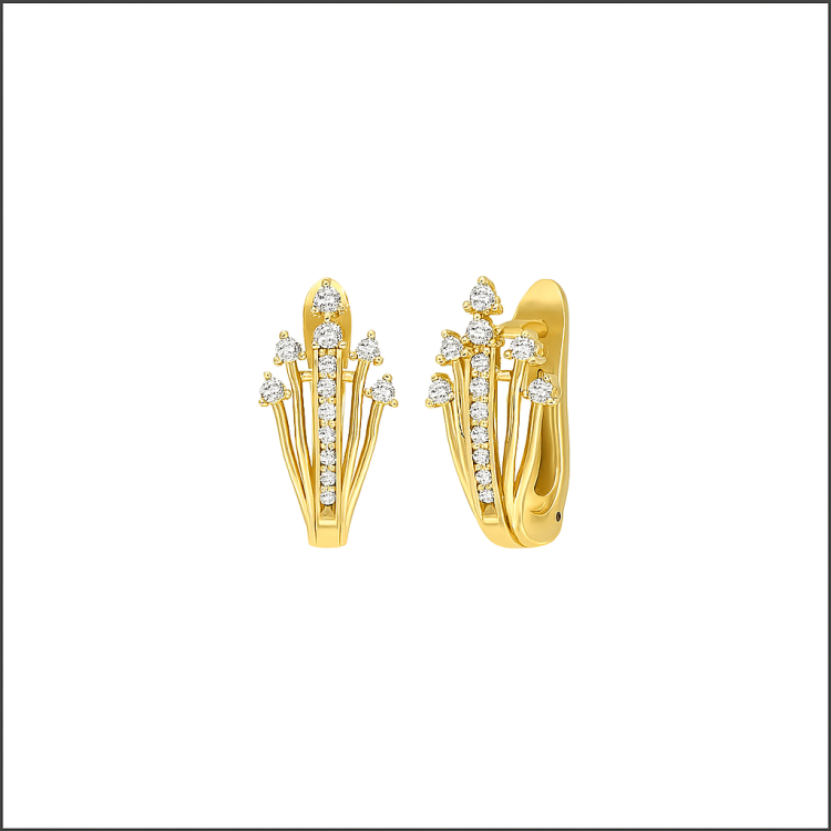 Celeste Bloom Diamond Huggie Earrings