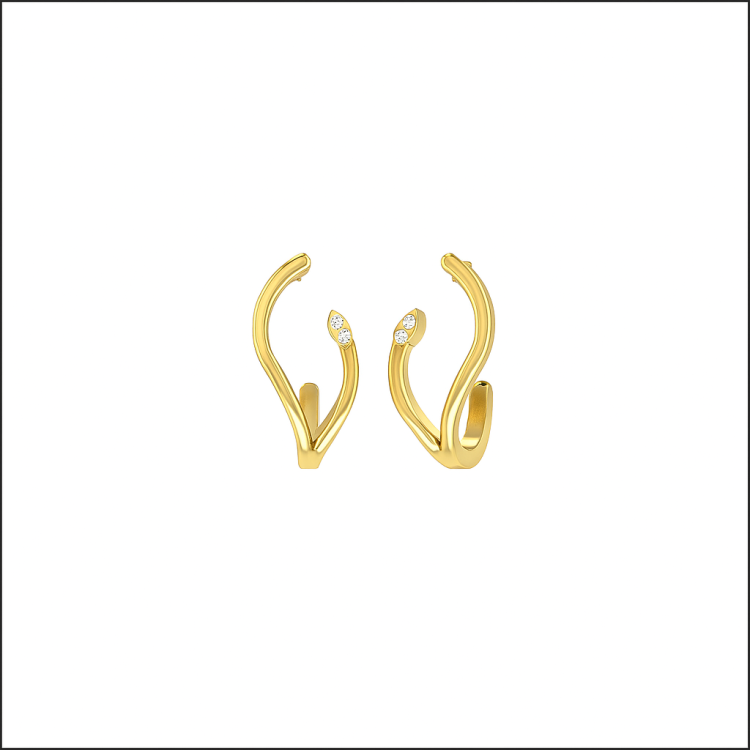 Elan Vine Diamond Huggie Earrings