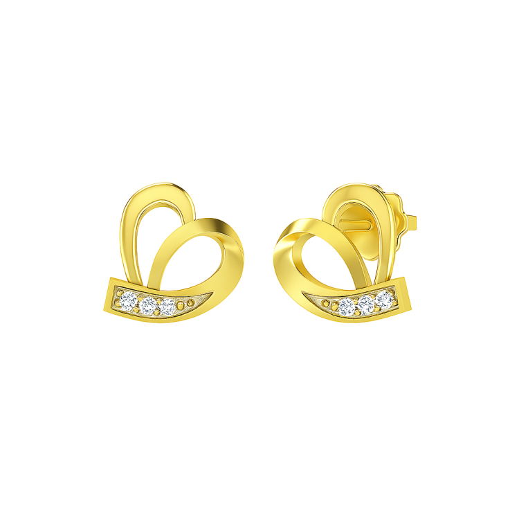 Dilnaza Diamond Curve Earrings