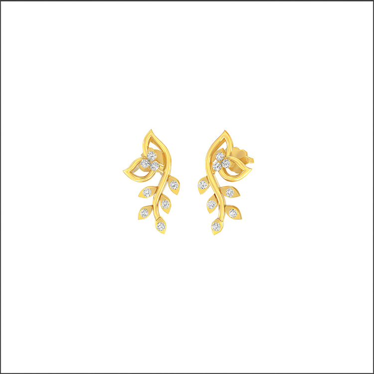 Floral Vine Diamond Studs