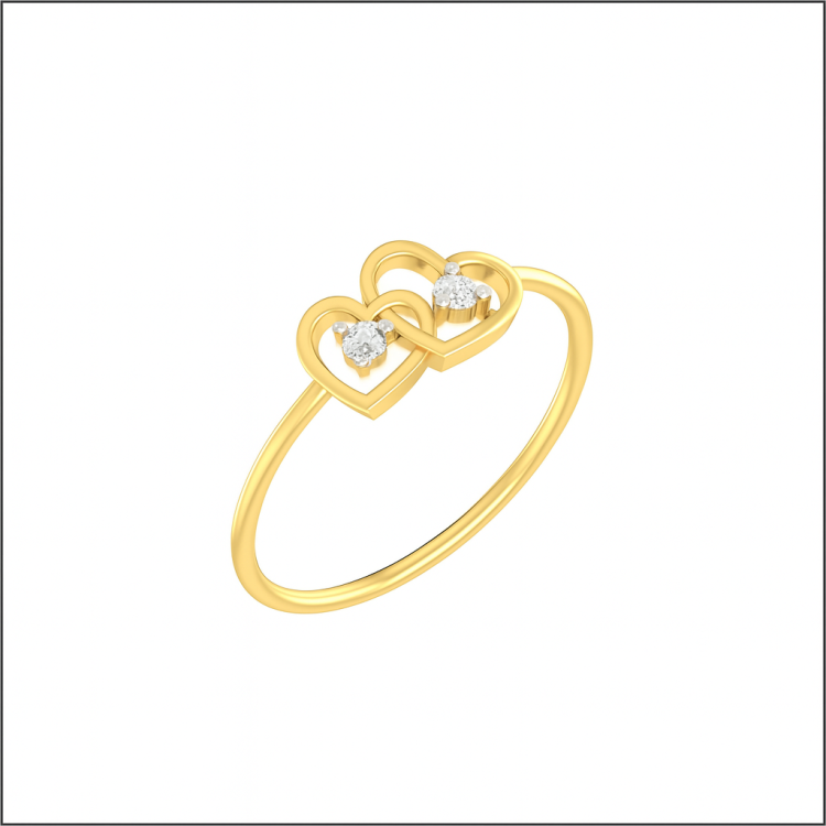 Amora Twin Heart Diamond Ring