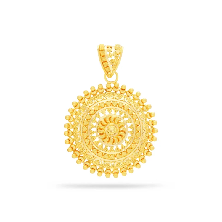 Marigold Mandala Gold Pendant