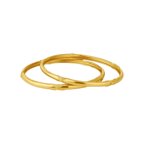 Intertwined Destiny Gold Bangles (Set of 2)