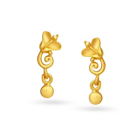 Graceful Harmony Gold Drop Earrings