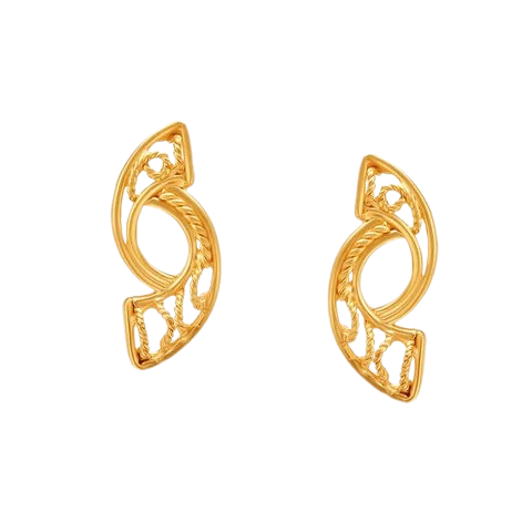 Modern Helix Gold Stud Earrings