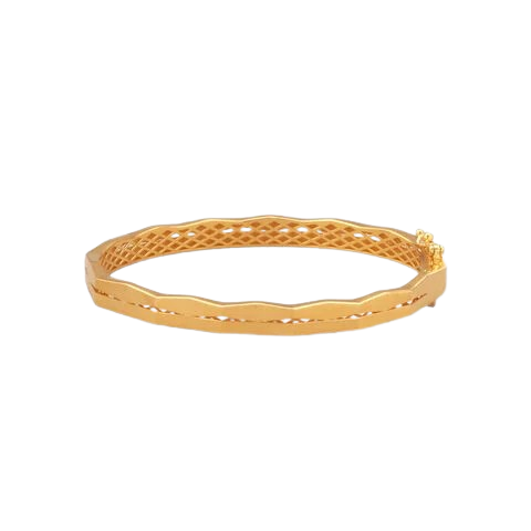 Contemporary Ripple Gold Bangle