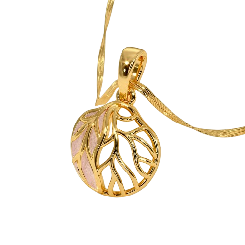 Dual-Tone Leaf Scroll Pendant