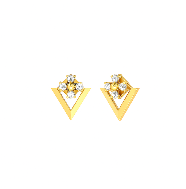 Geometric Bloom Diamond Studs