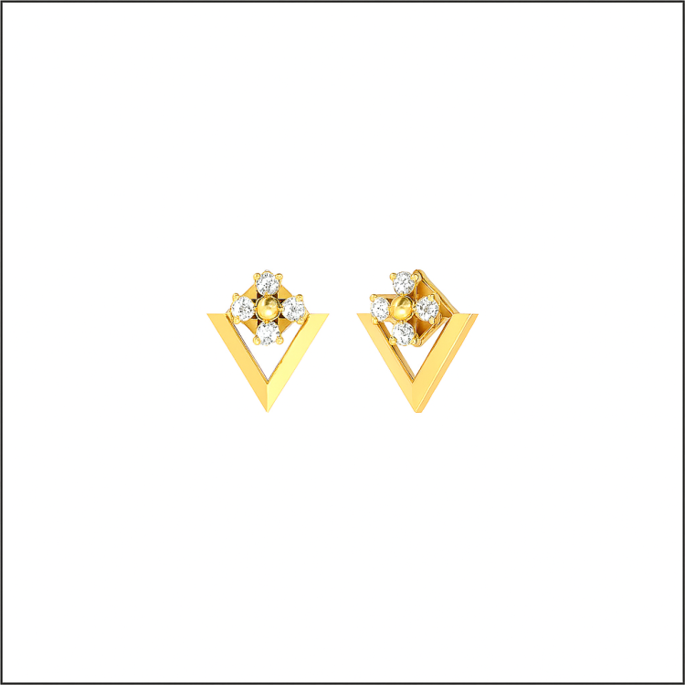 Geometric Bloom Diamond Studs