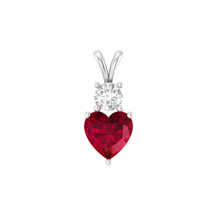 Radiant Ruby Heart Pendant
