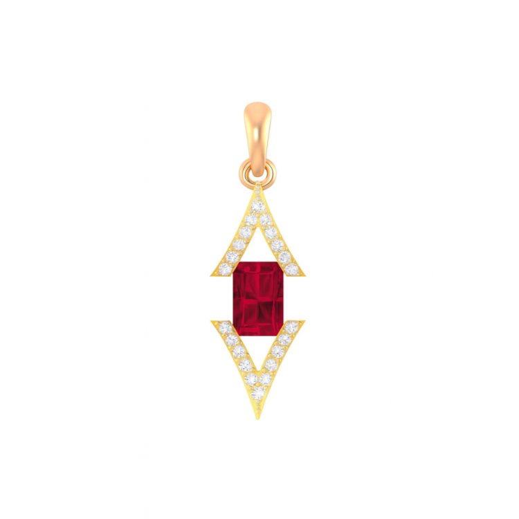 Regal Ruby Diamond Pendant