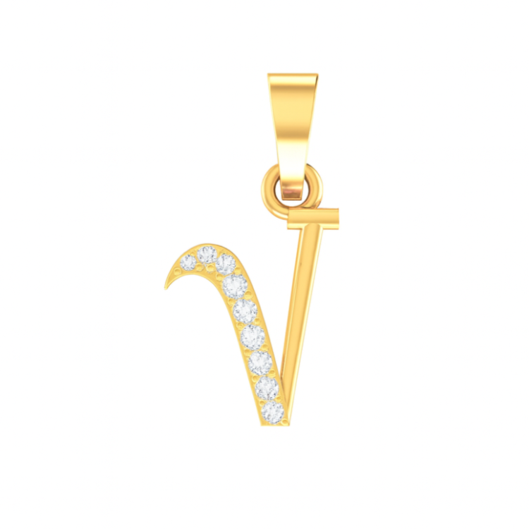 Elegant Diamond Initial Pendant V