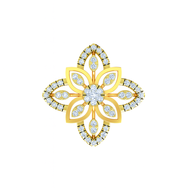 Floral Radiance Diamond Pendant
