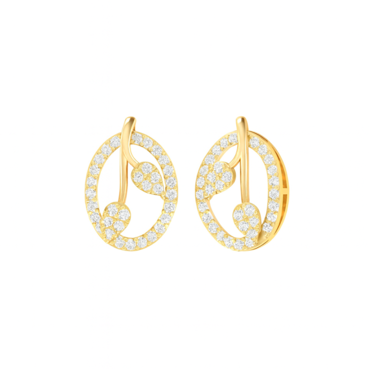 Diamond Leaf Harmony Earrings