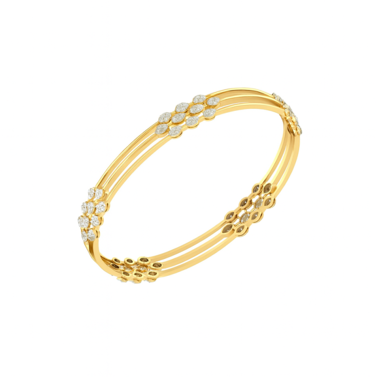 Floral Harmony Diamond Bangle