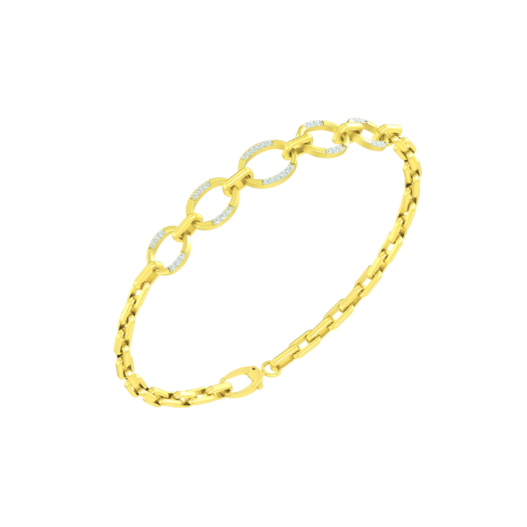 Golden Link Diamond Bracelet