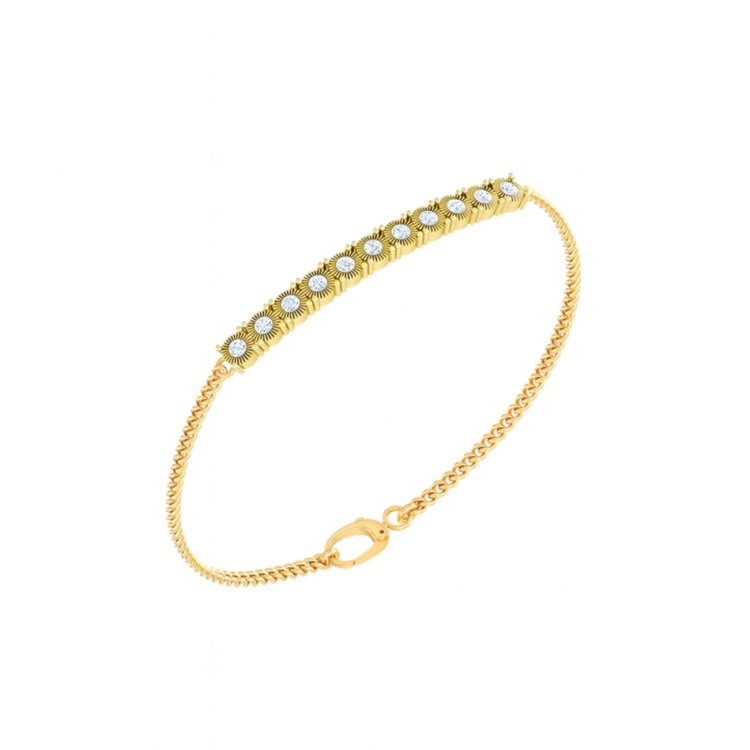 Floral Motif Rose Gold Bracelet