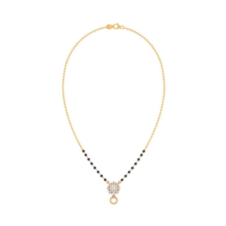Floral Pearl Diamond Mangalsutra