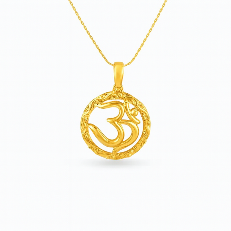 Tranquil Om Gold Pendant