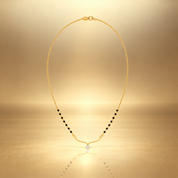 DMS46116 Solitaire Glow Diamond Mangalsutra