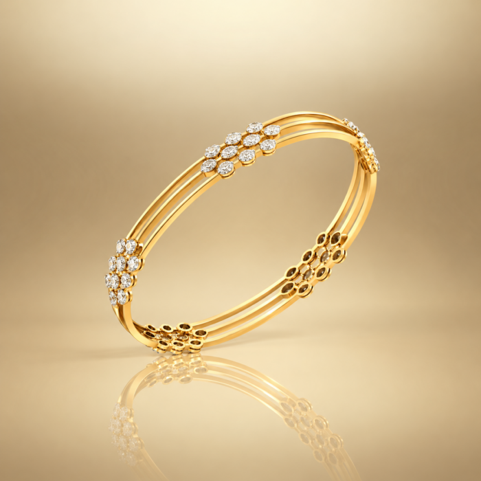 DB46214 Floral Harmony Diamond Bangle