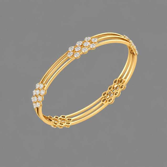 DB46214 Floral Harmony Diamond Bangle