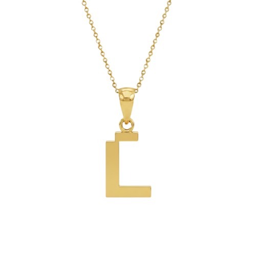 Initial L Geometric Pendant.