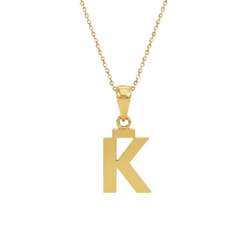 Initial K Geometric Pendant