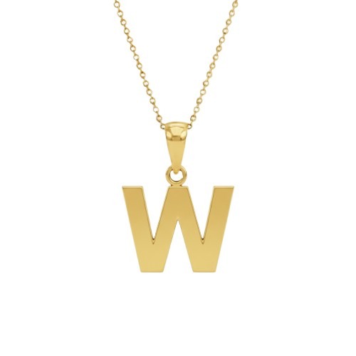 Initial W Geometric Pendant